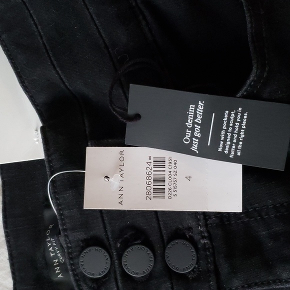 NWT Ann Taylor Skinny Sculpting High Waisted Black Jeans - Picture 4 of 11